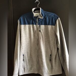 Orvis Light Gray Jacket with Navy Trim